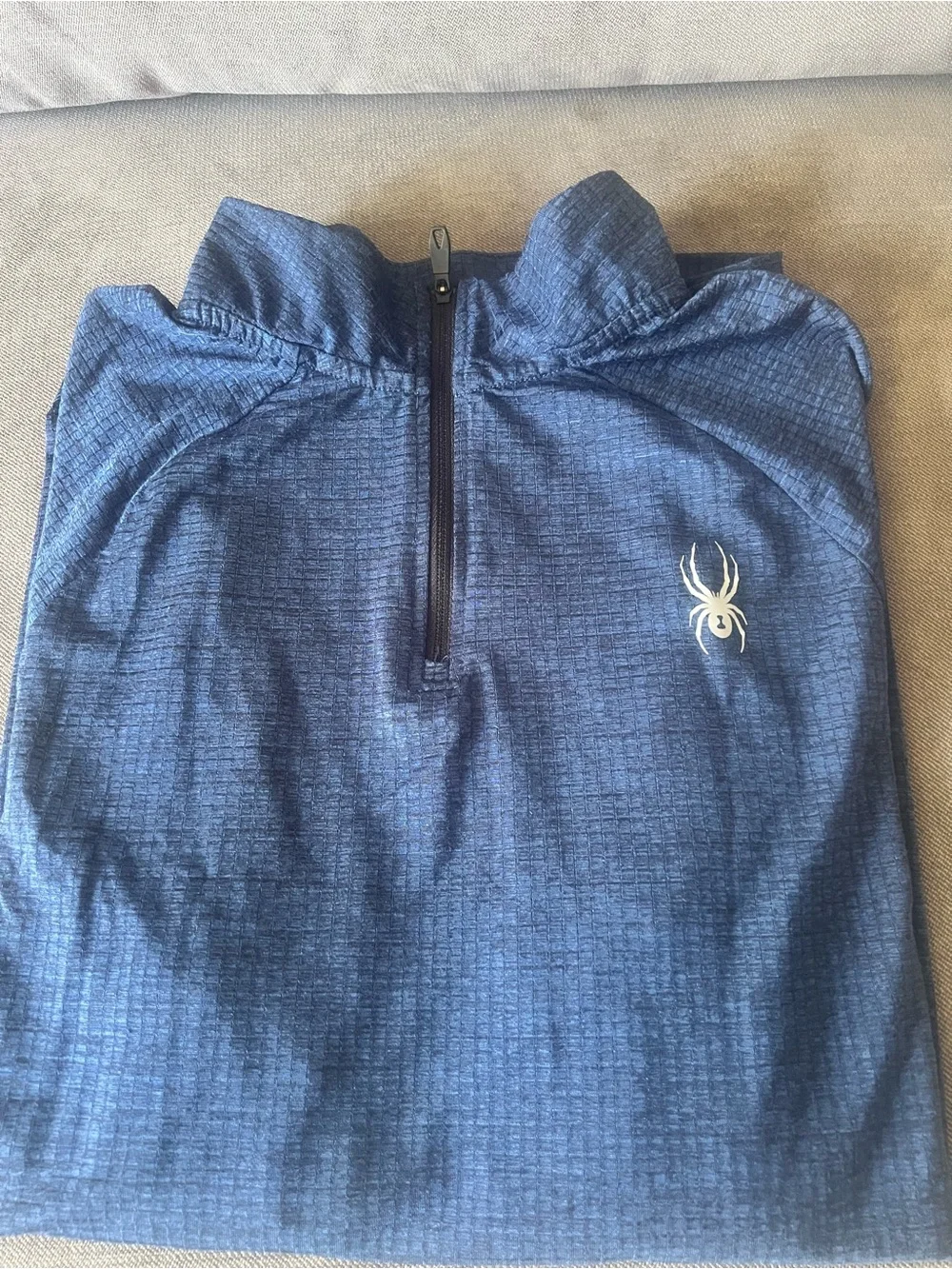 Spyder Blue Half-Zip Pullover with GreySpider Logo